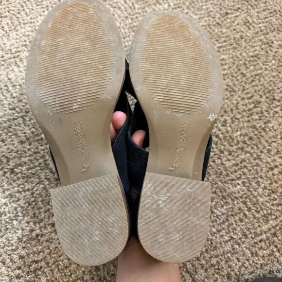 Koolaburra Suede Block Heel Shootie Sandal Kaiah Black Womens Size 9.5 M - Picture 10 of 10